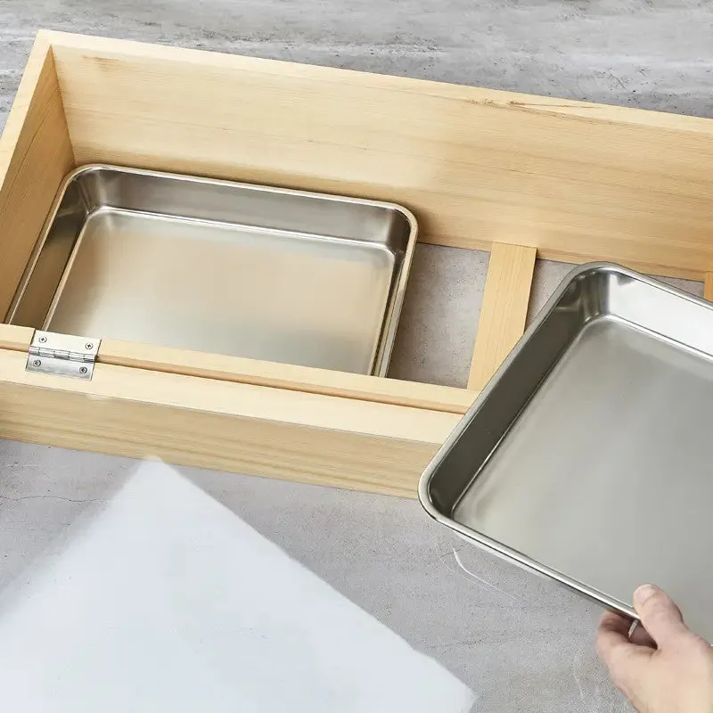 Nishikidori Neta Box XL boite sushi hinoki inclinée
