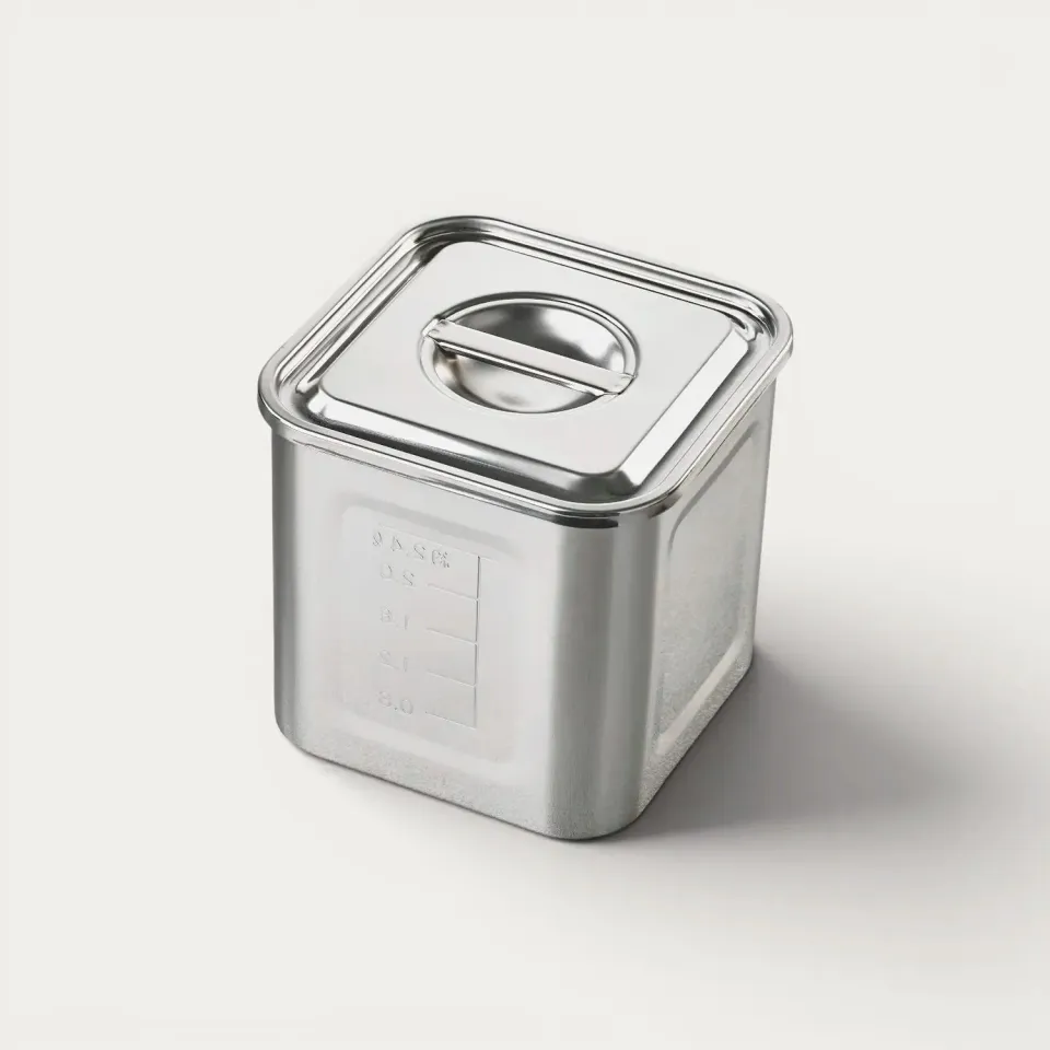 NISHIKIDORI bac gastro carre inox 80mm avec couvercle