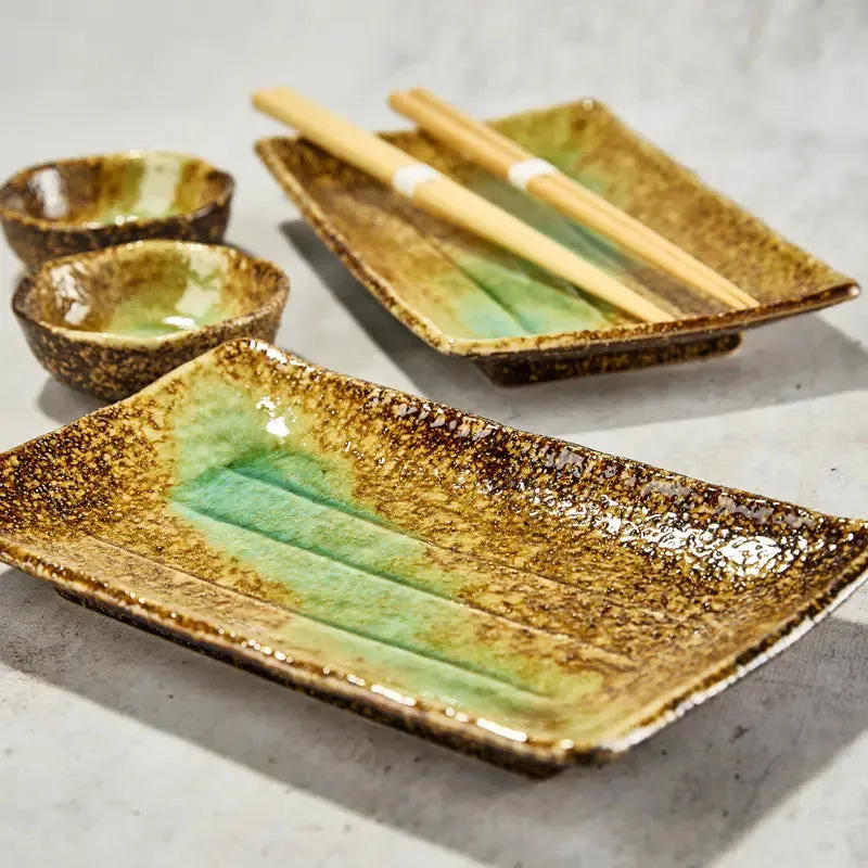 Nishikidori Iwashimizu assiettes sushis duo bleu