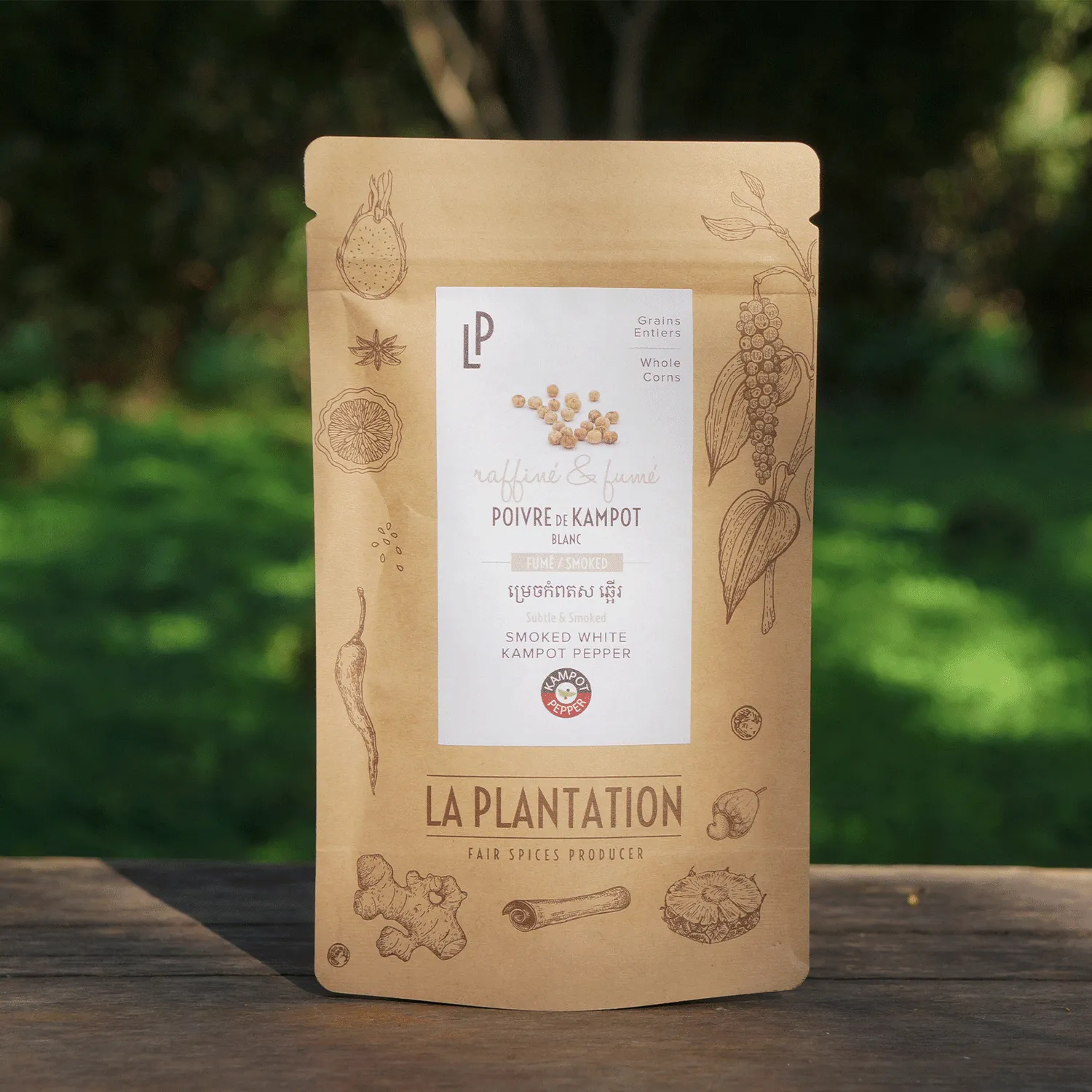 La Plantation Poivre Kampot blanc IGP fumé poivre doux