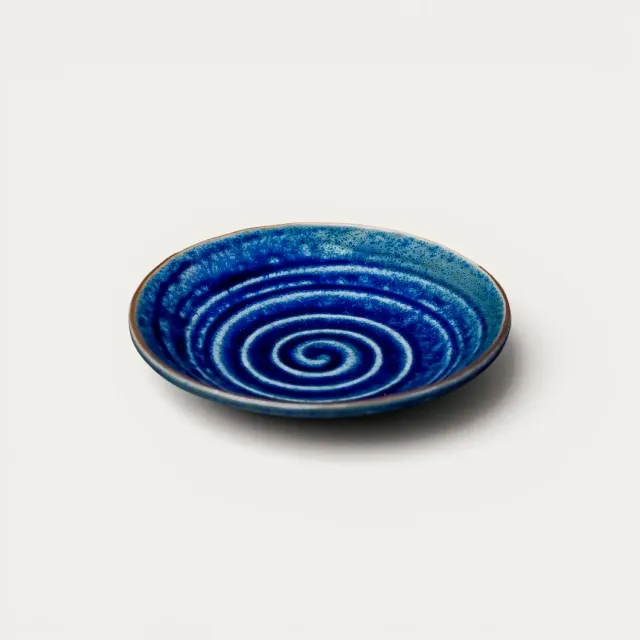 Nishikidori Arabori coupelle bleu foncé grès brut
