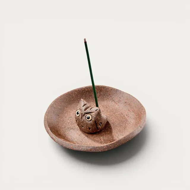 Nishikidori coupelle à encens artisanale décor hibou