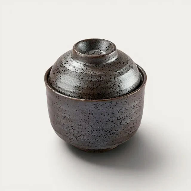 Nishikidori bol chawan-mushi glaçure noire 145 ml