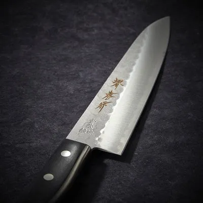 Nishikidori Chef lame martelée couteau 180 mm fourreau