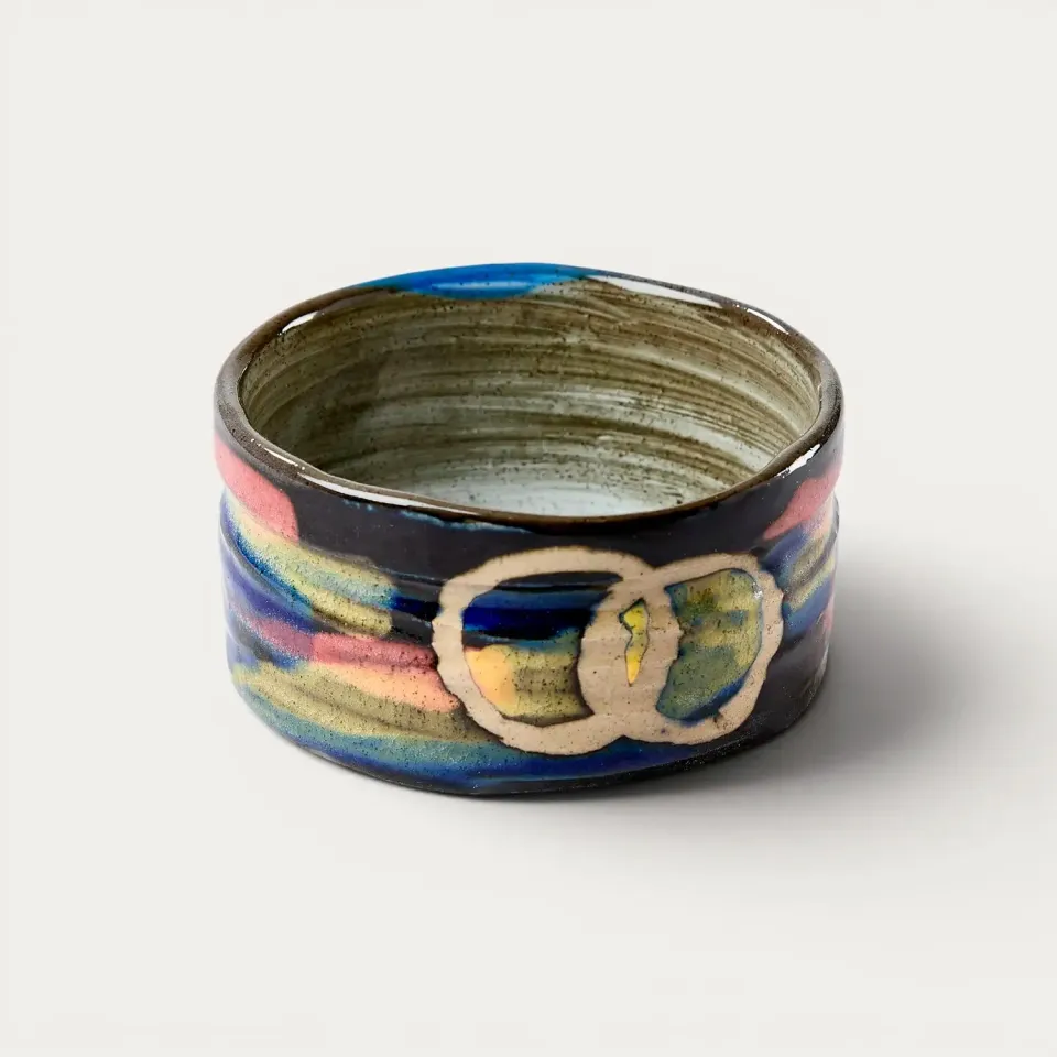 Nishikidori Sansai bol matcha chawan motif émaillé Japon