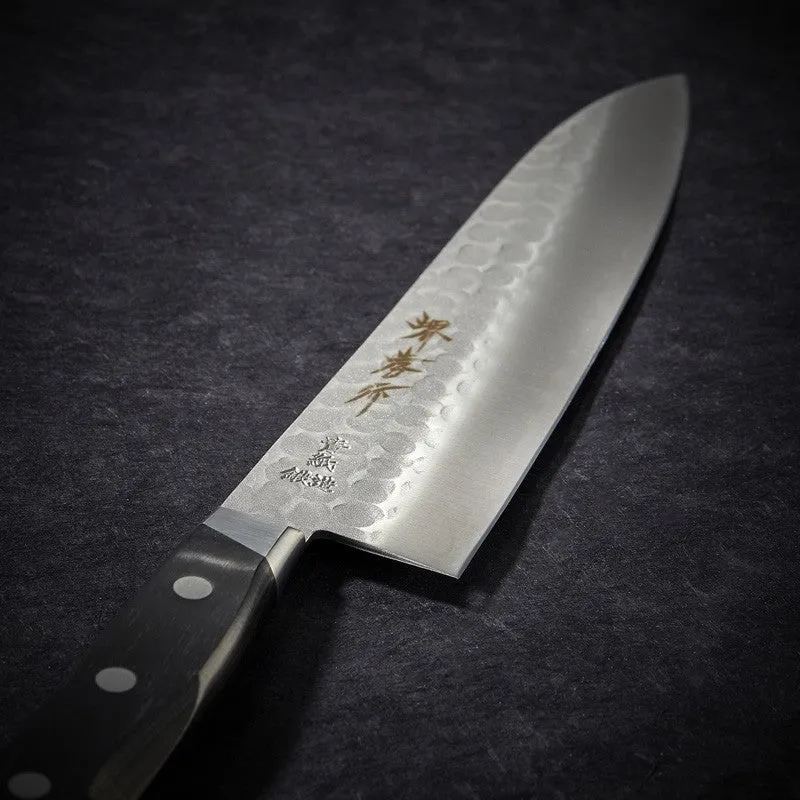 NISHIKIDORI Couteau Chef 200 mm lame martelée inox