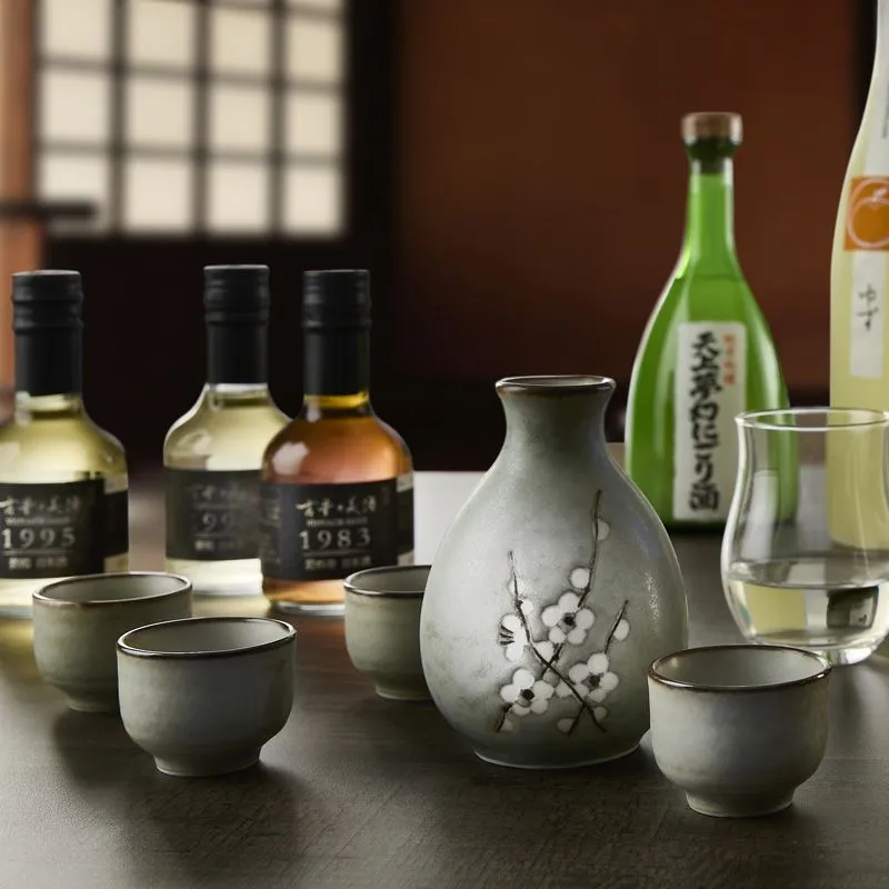 NISHIKIDORI Hana Bleu service à saké porcelaine coffret force douce