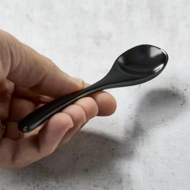 NISHIKIDORI Cuillère bois camphrier chawanmushi 13cm noire