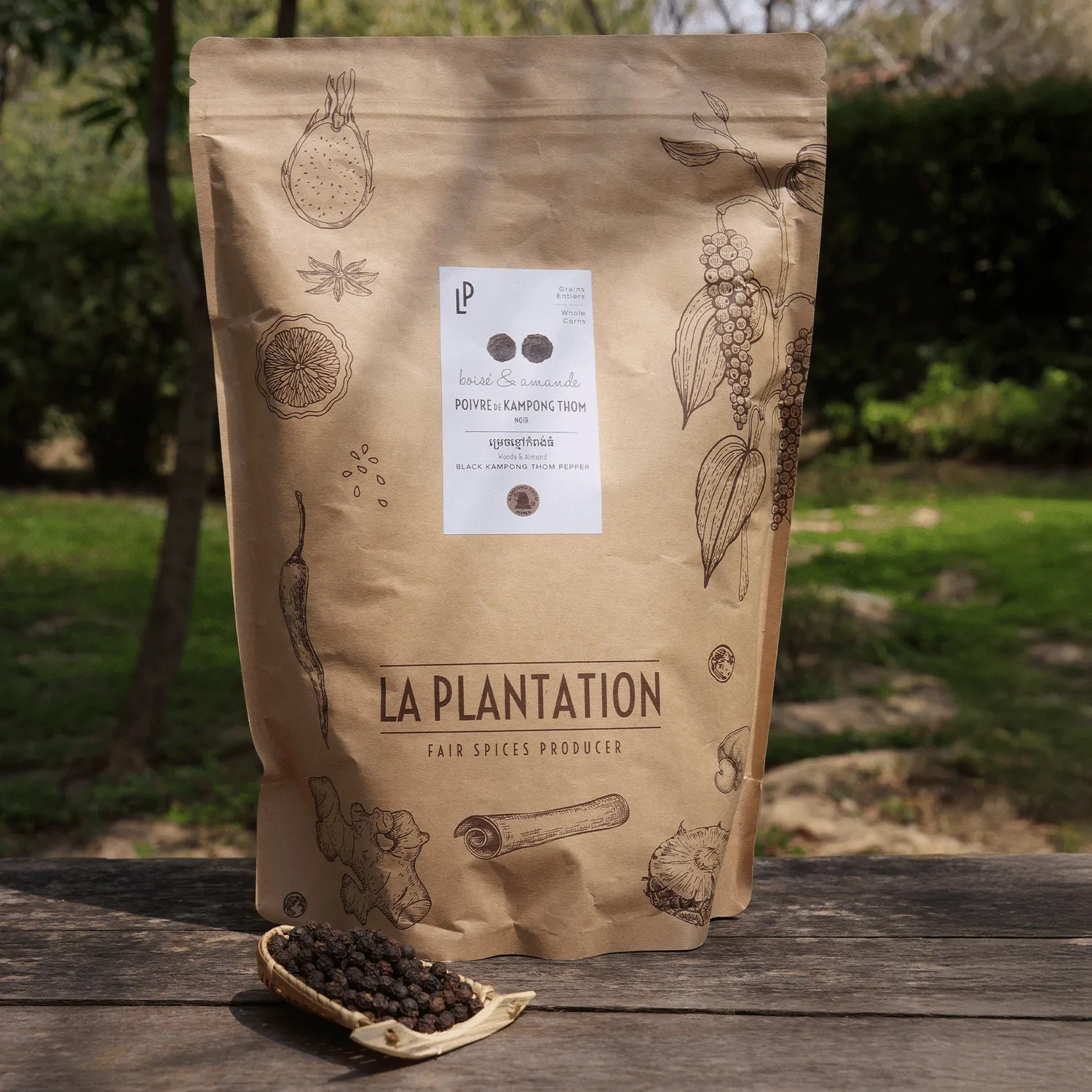 La Plantation Kampong Thom poivre noir grains fort
