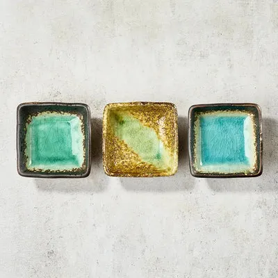 NISHIKIDORI Trio coupelles soja céramique carrées