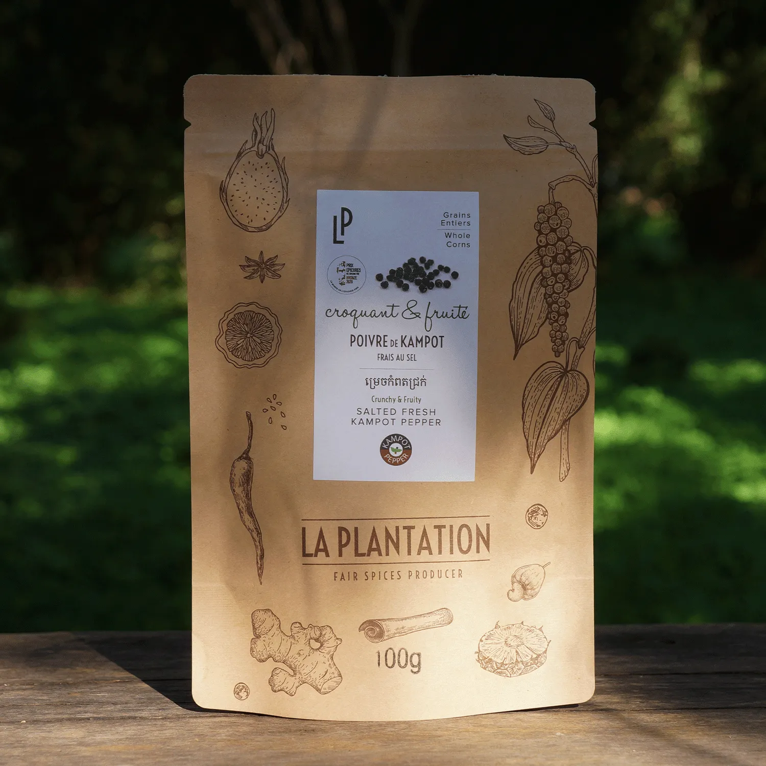 La Plantation Poivre Kampot Frais au Sel grains tendres