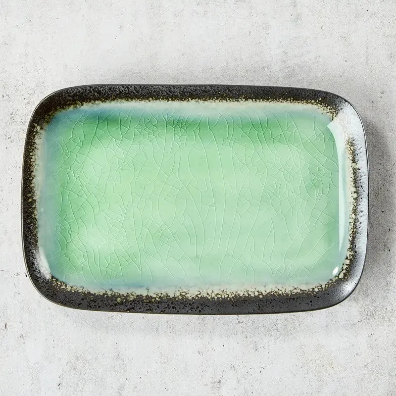 NISHIKIDORI Assiette sushi céramique ambre