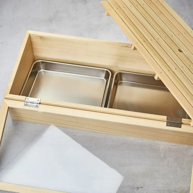 Nishikidori Neta Box XL boite sushi hinoki inclinée