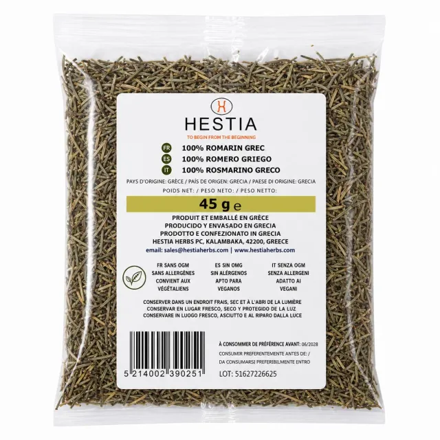 Hestia Herbs Romarin grec séché 45g naturel