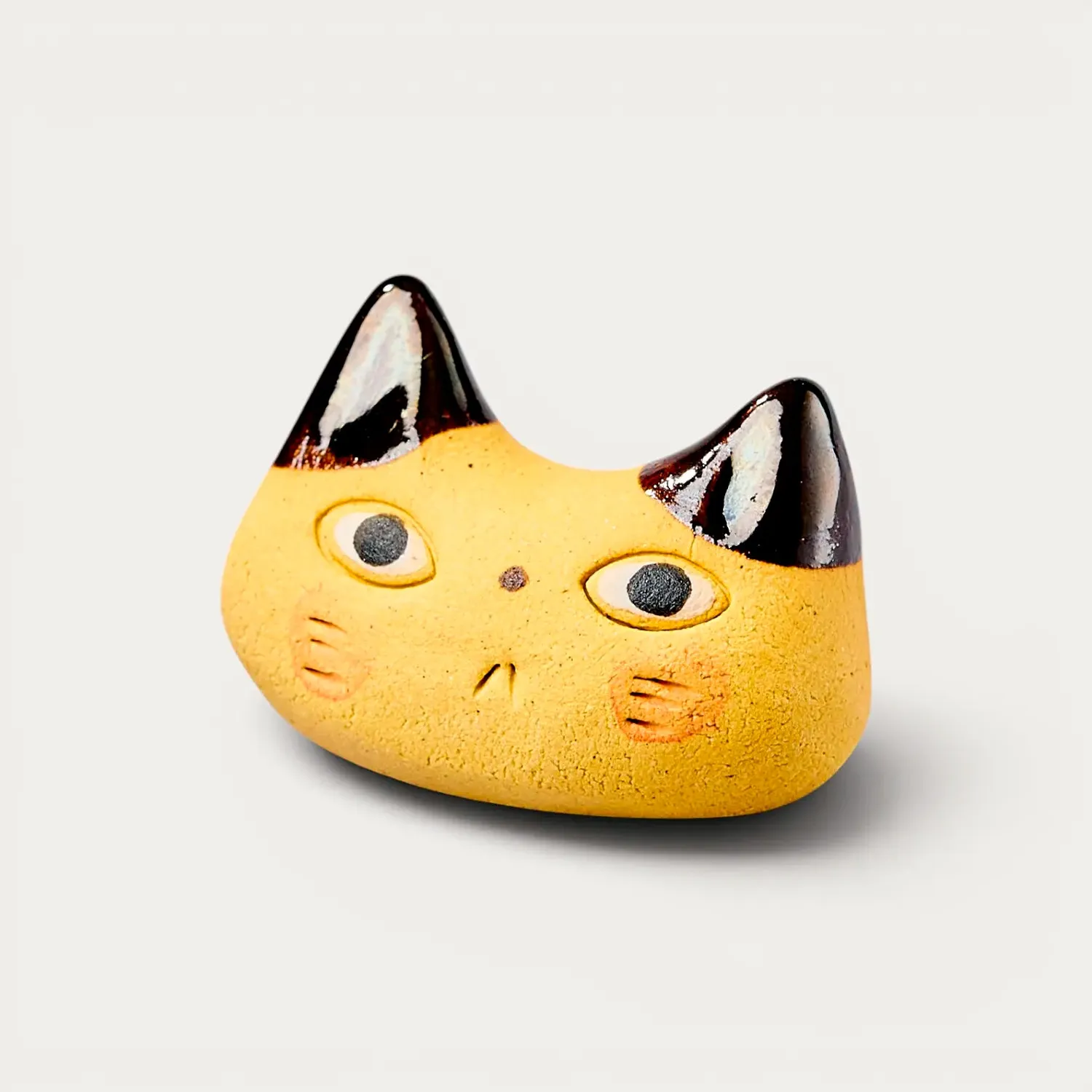 Nishikidori Repose-Baguettes Tête de Chat beige