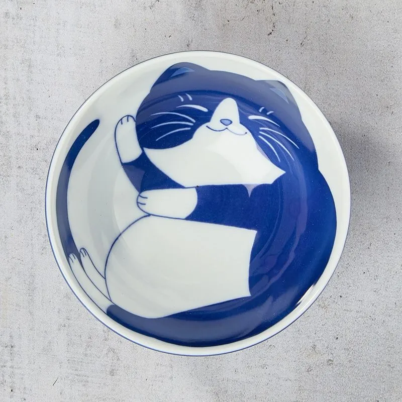 NISHIKIDORI Sieste Chat Bol à riz porcelaine Poisson