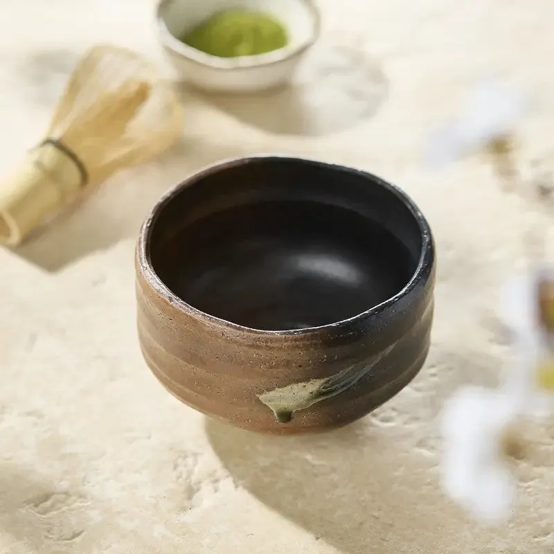 Nishikidori Bizen bol matcha chawan Japon épais