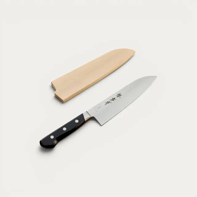 NISHIKIDORI Grand Santoku couteau lame martelée 180 mm