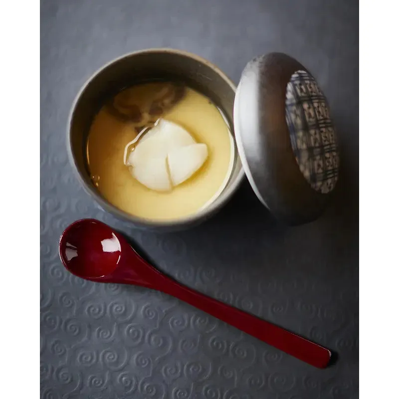 NISHIKIDORI Cuillère chawanmushi 132 mm foncée laquée
