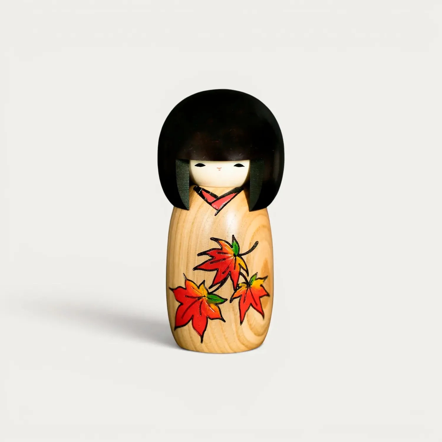 Nishikidori Kaika kokeshi fleurie dorée bois Tohoku