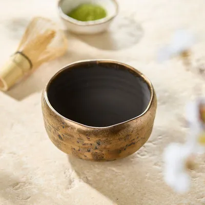 NISHIKIDORI KINTATAKI bol matcha chawan motif doré