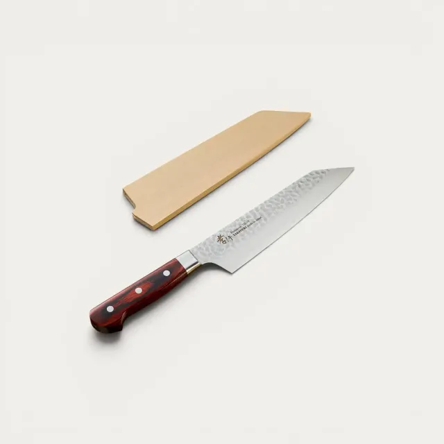 NISHIKIDORI Kengata Chef couteau damassé 33 couches 190 mm