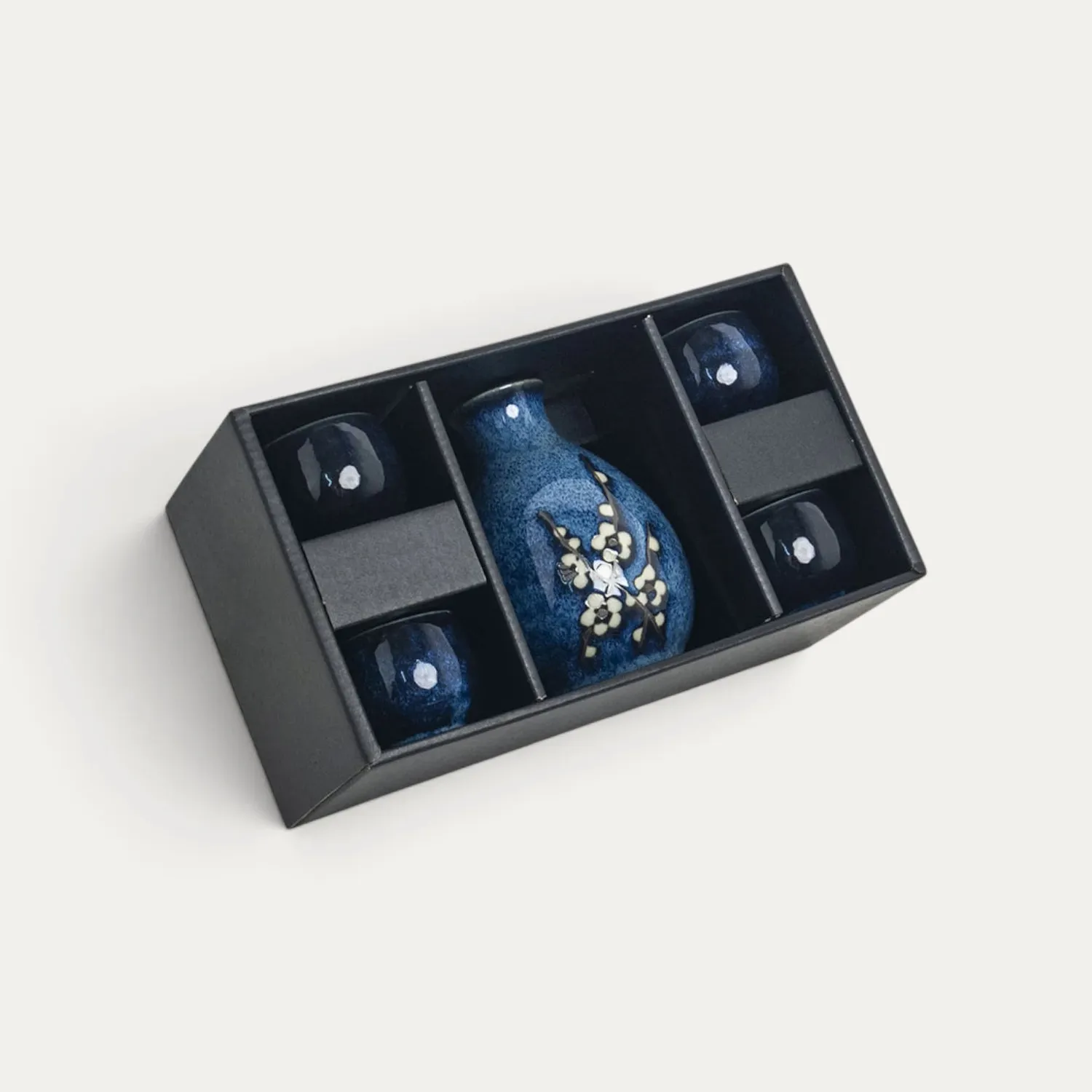 NISHIKIDORI Hana Bleu service à saké porcelaine coffret force douce