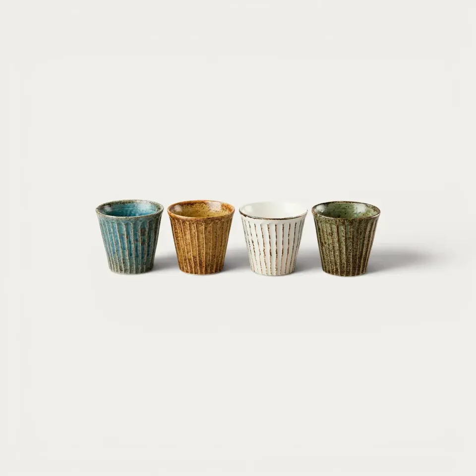 Nishikidori Shinogi verres 260 ml coffret 4 motif main