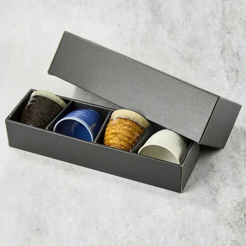 NISHIKIDORI Coffret 4 Tasses Thé 7,6 cm Assorties