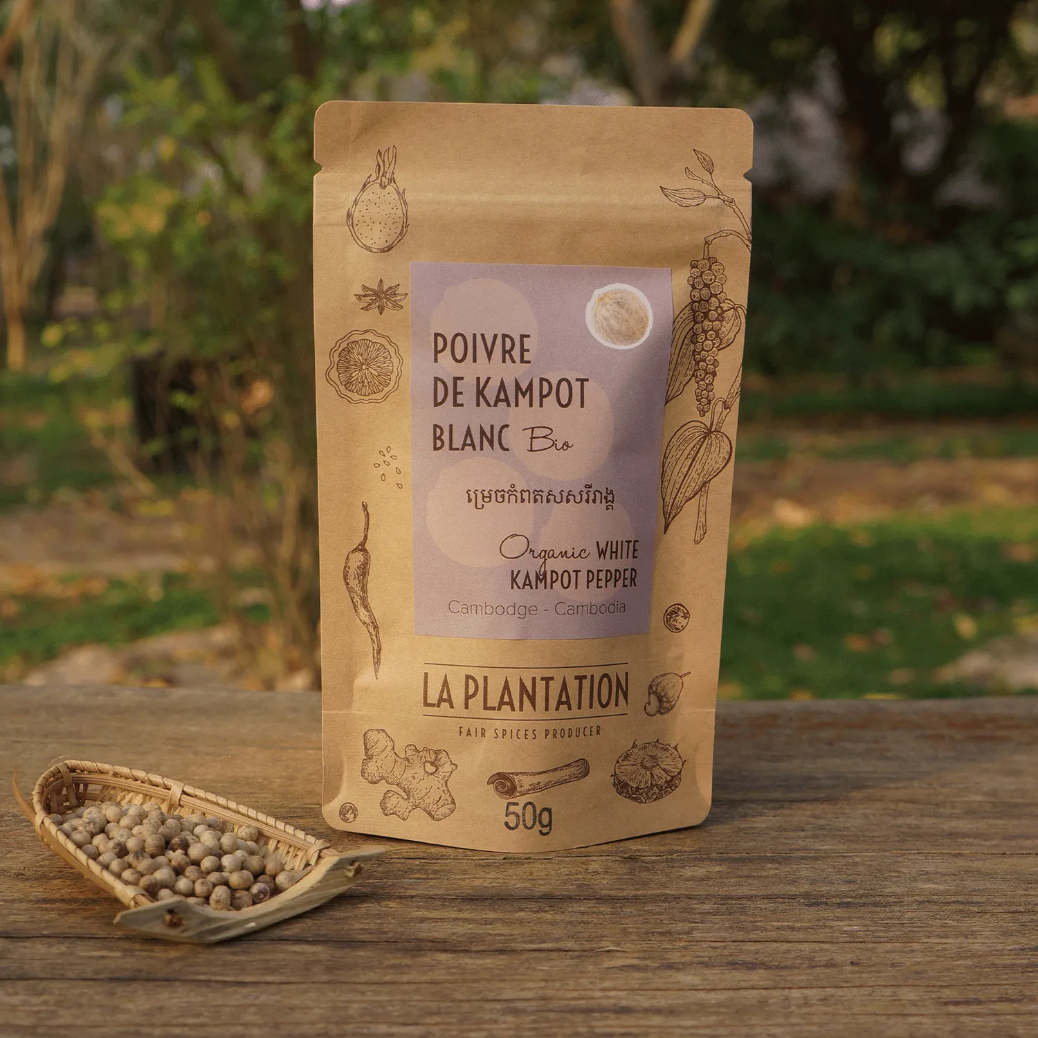 La Plantation Poivre de Kampot Blanc IGP en grains