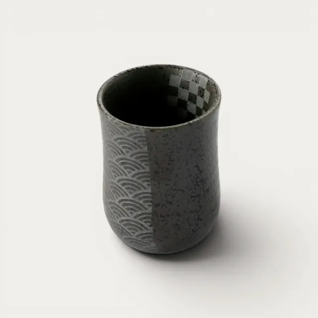 Nishikidori Verre Saké Argent Noir Komon