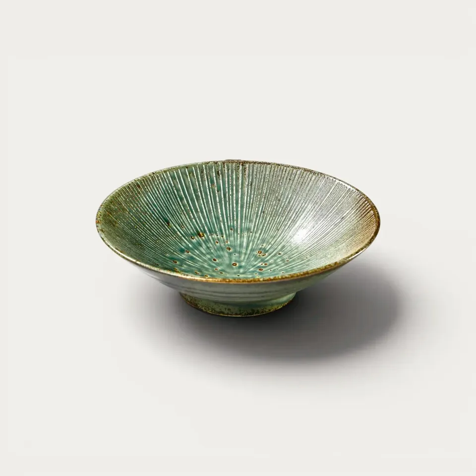 NISHIKIDORI Assiette nouilles somen udon 21,4cm vert
