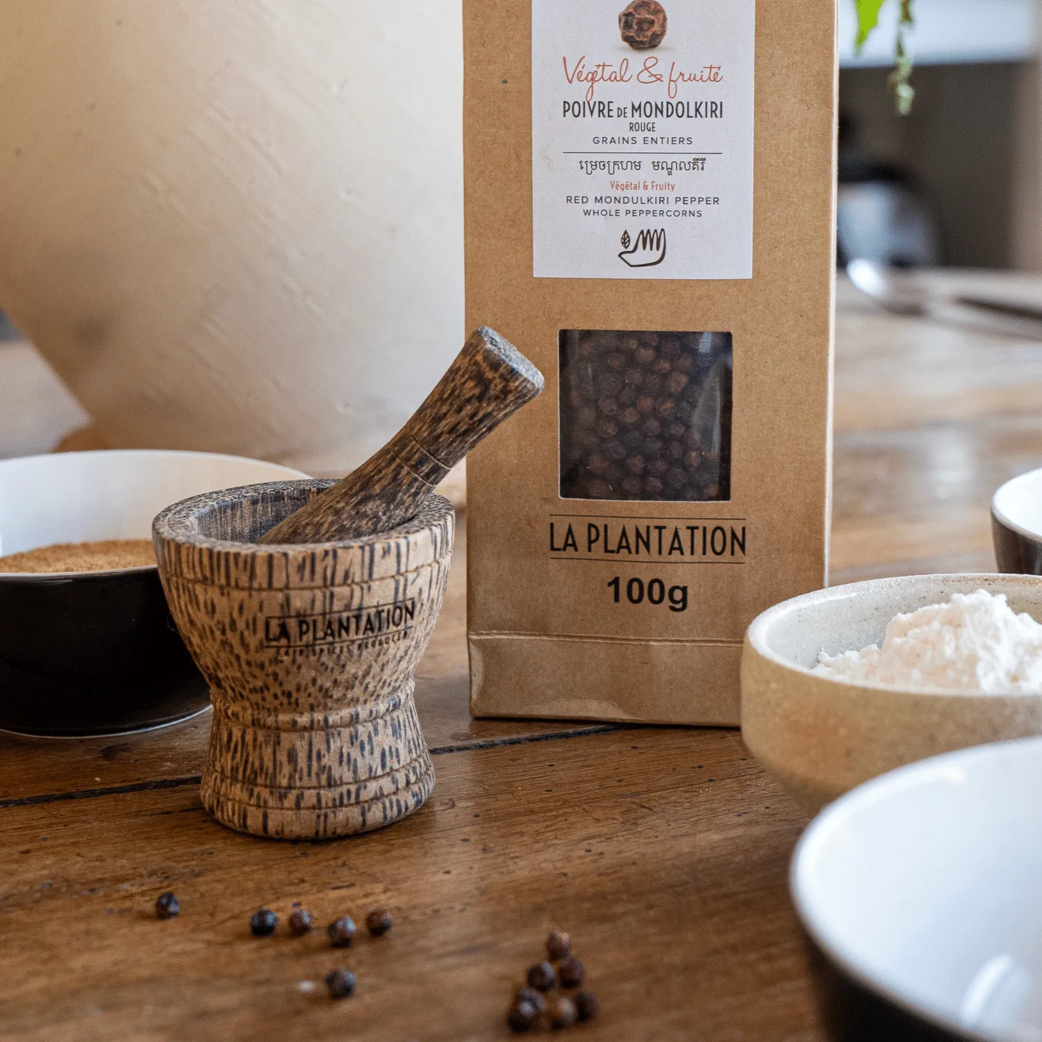 La Plantation Mortier à poivre et épices pierre