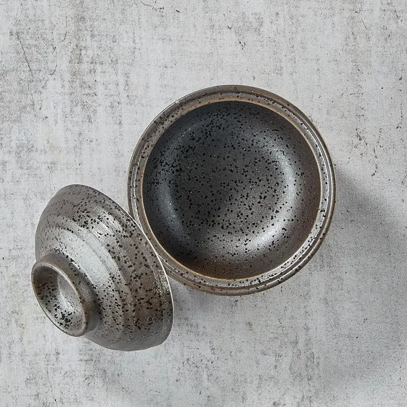 Nishikidori bol chawan-mushi glaçure noire 145 ml