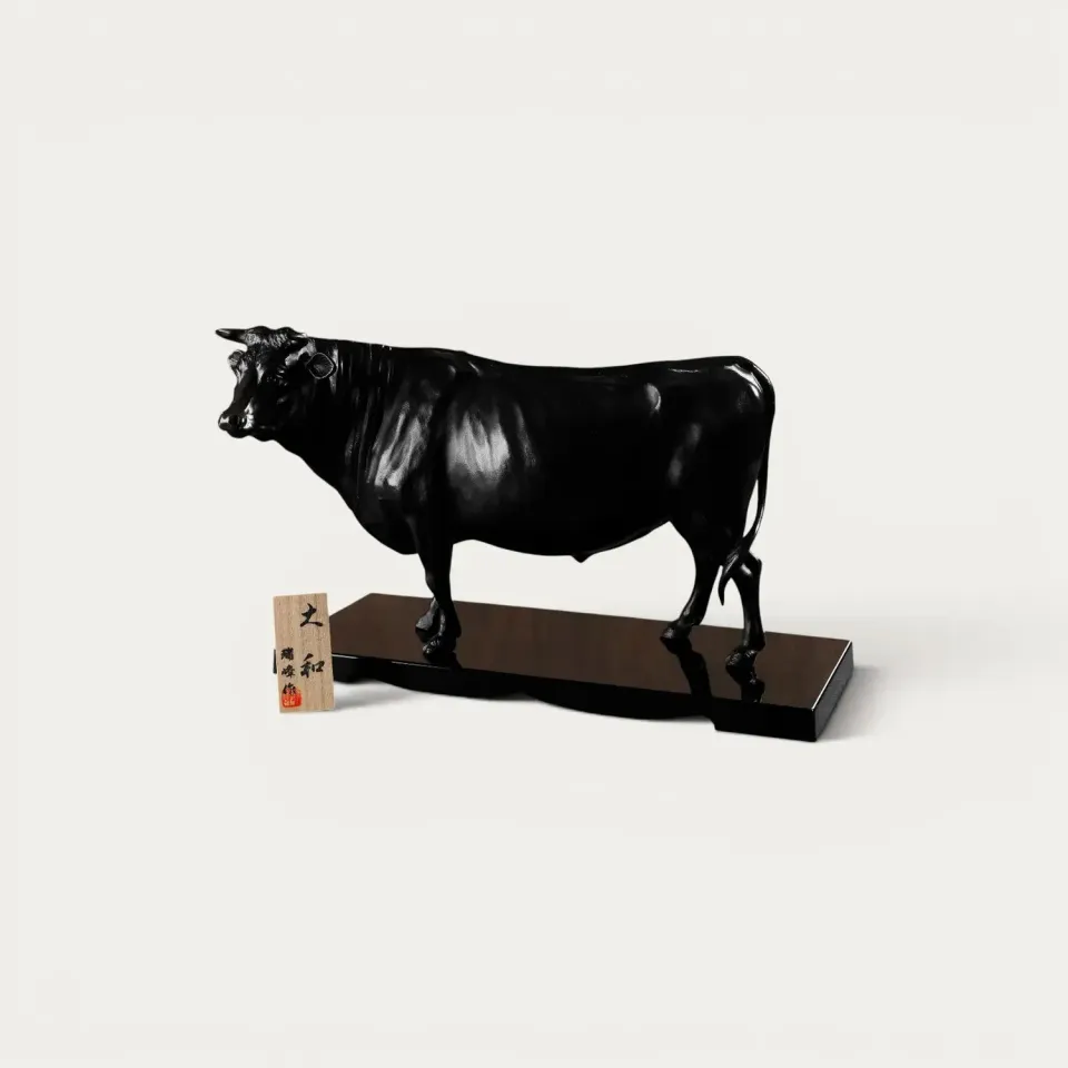 Nishikidori Yamato statue wagyu déco restaurant