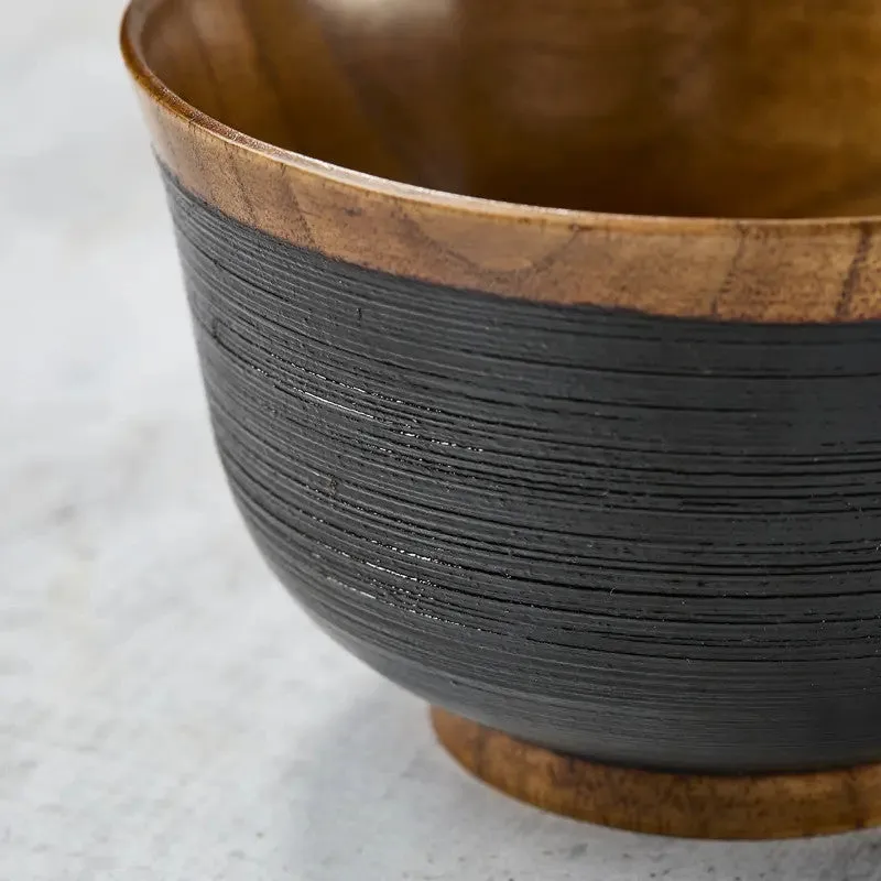 Nishikidori Hakeme bol bois de jujube noir 128 mm laqué