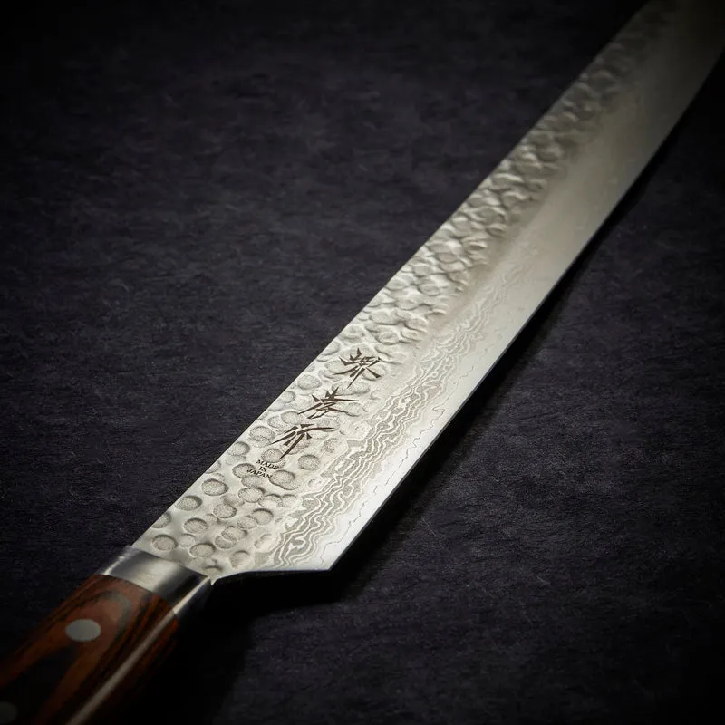 Nishikidori Kiritsuke Yanagiba couteau 300mm damas