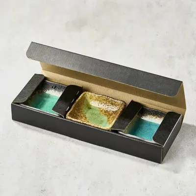 NISHIKIDORI Trio coupelles soja céramique carrées