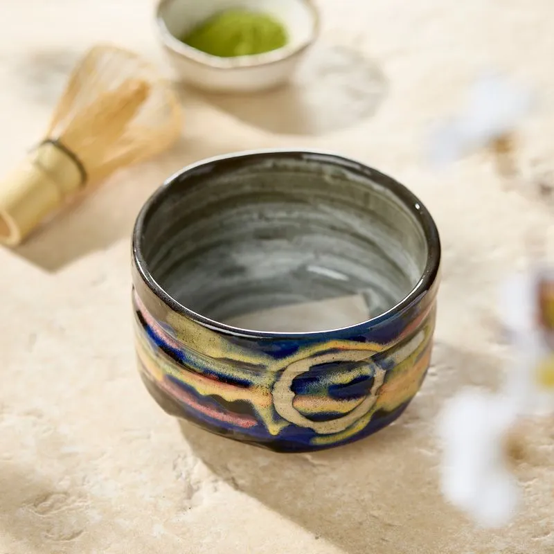 Nishikidori Sansai bol matcha chawan motif émaillé Japon