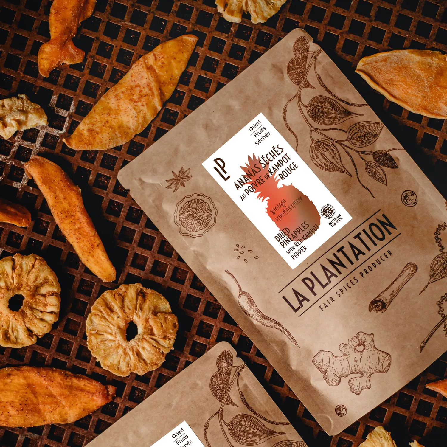 La Plantation Ananas Séché Poivre Rouge fruits séchés
