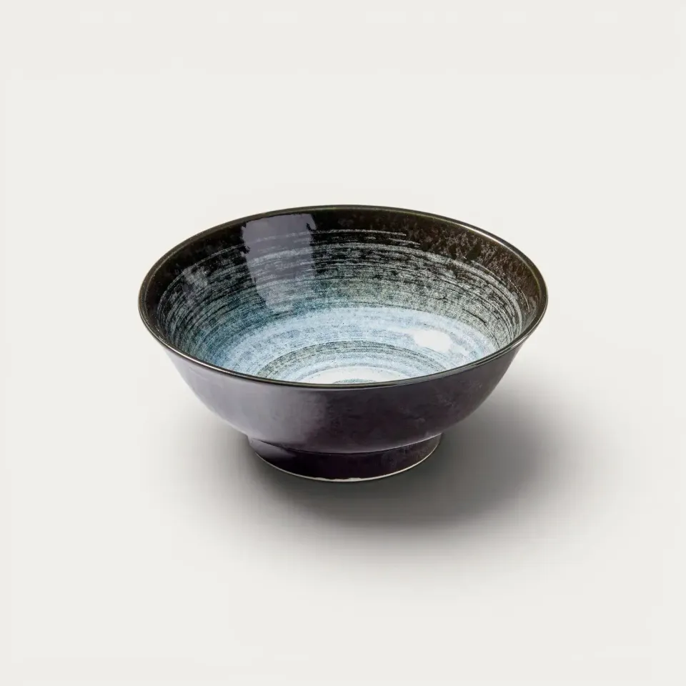 Nishikidori Kuro bol à ramen porcelaine 1300ml vague