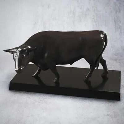Yufu Wagyu statue bœuf bronze décoration boucherie