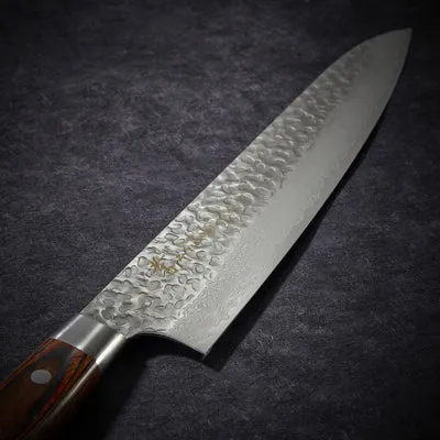 NISHIKIDORI couteau chef damas 33 couches 240mm martelé