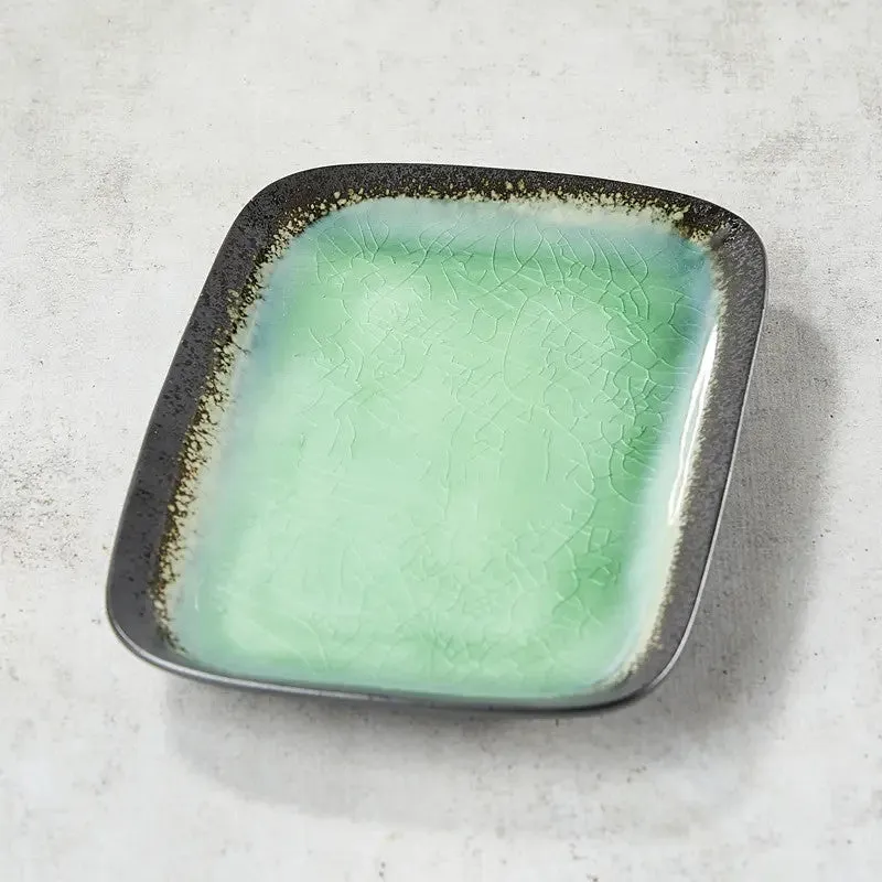 NISHIKIDORI Assiette sushi céramique ambre