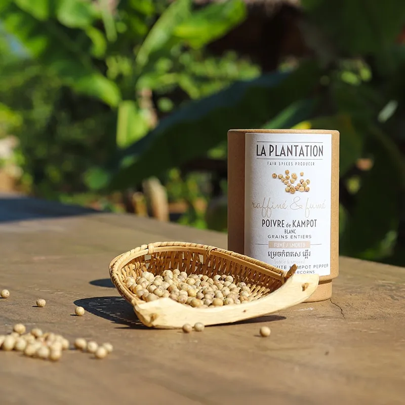 La Plantation Poivre Kampot blanc IGP fumé poivre doux