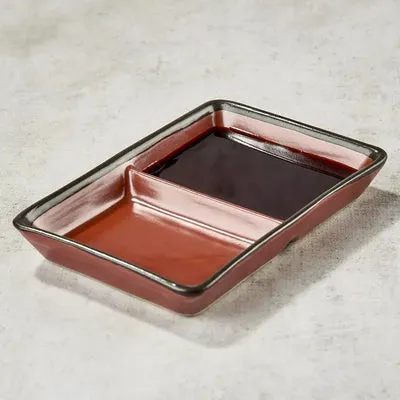 Nishikidori coupelle sauce soja laquée rouge vermillon
