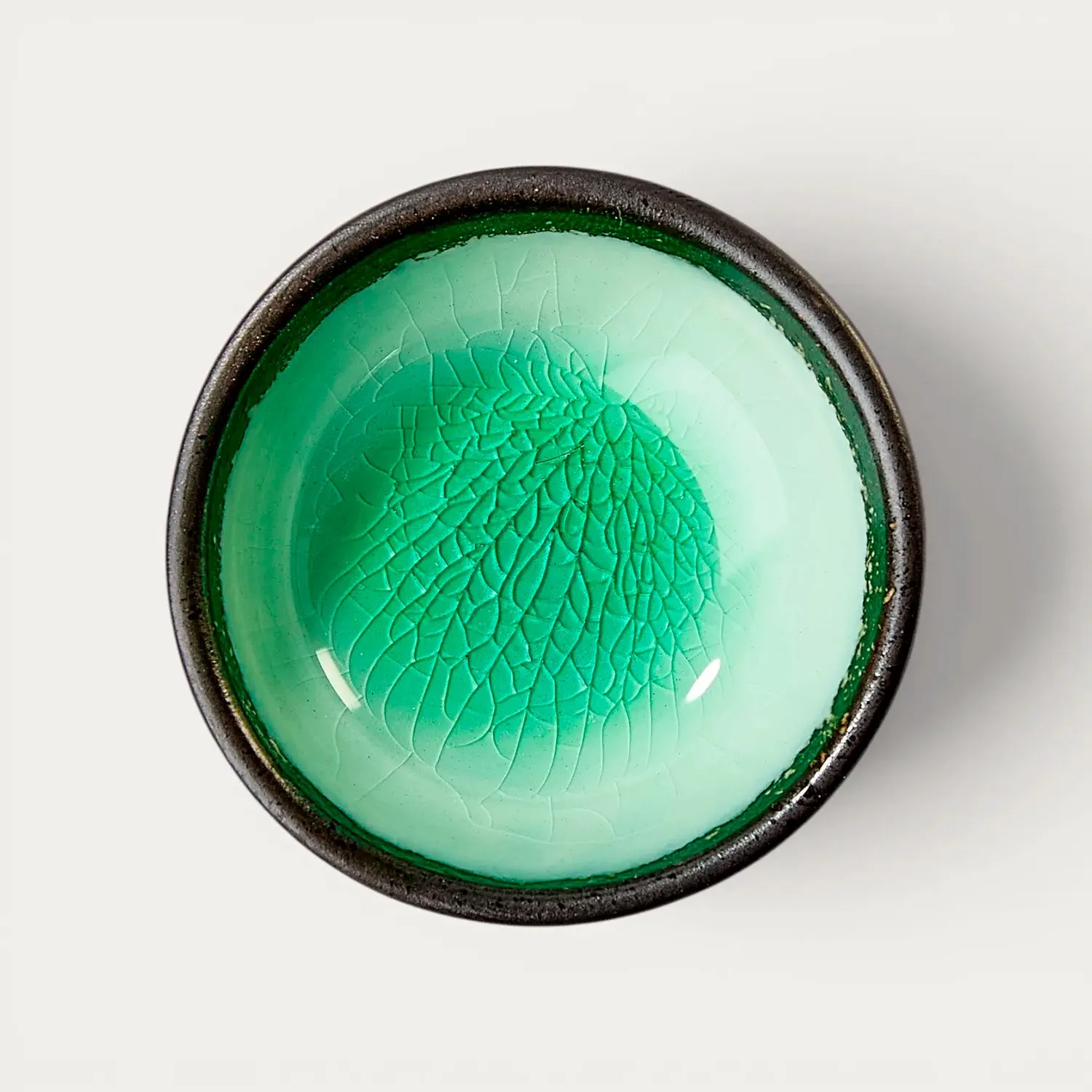 NISHIKIDORI Coupelle céramique verre émaillé vert océan