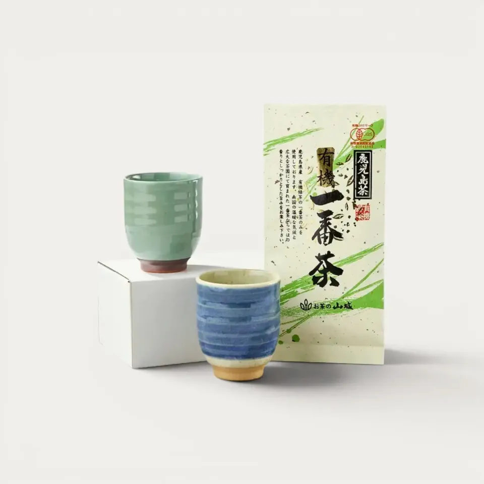 NISHIKIDORI Two Tea Cups coffret 2 tasses + thé vert bio