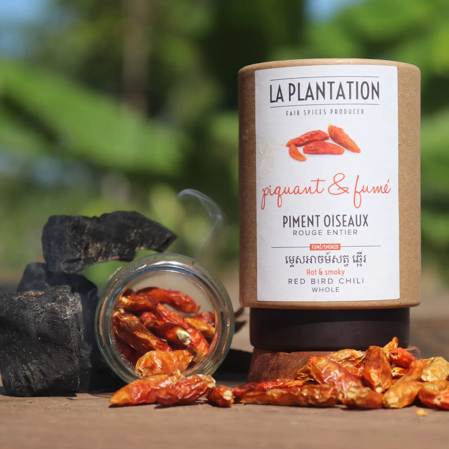 La Plantation Piment Oiseau Rouge piment fumé séché