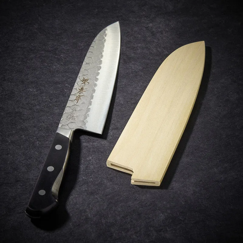 NISHIKIDORI Grand Santoku couteau lame martelée 180 mm